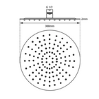 Slim Round Rainfall Shower Head 350mm Stainless steel Chrome