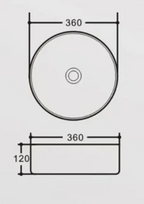 Ceramic Basin 360x360x120mm  Above Counter Matte Blue