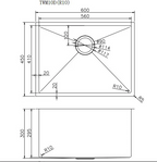 600x450x300mm Stainless Steel Handmade Top/Under mount Single Bowls Sink