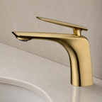 Norico Bellino Series Short Basin Mixer Brushed Yellow Gold