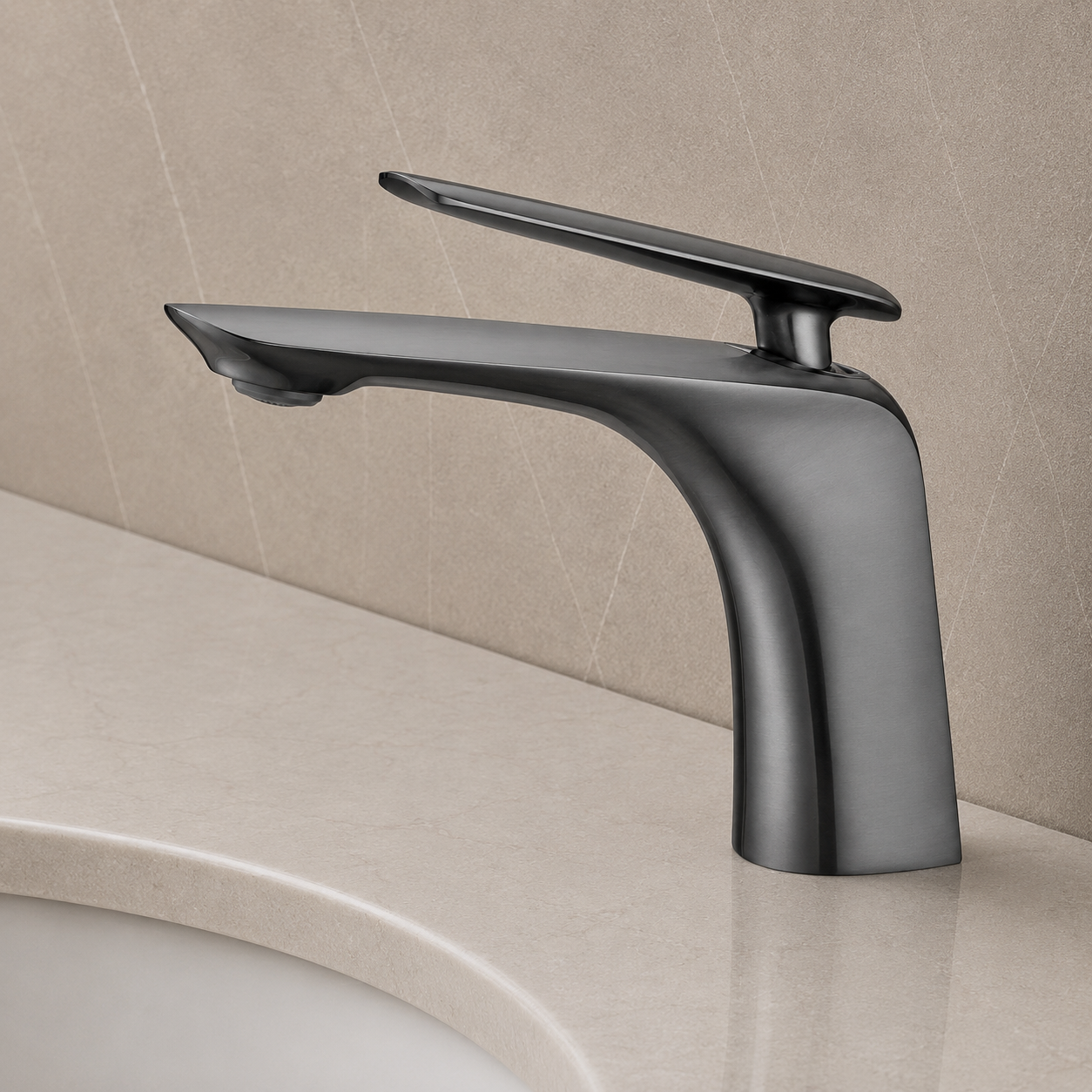 Norico Bellino Series Short Basin Mixer Brushed Nickel