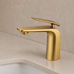 Norico Esperia Series Short Basin Mixer Brushed Yellow Gold