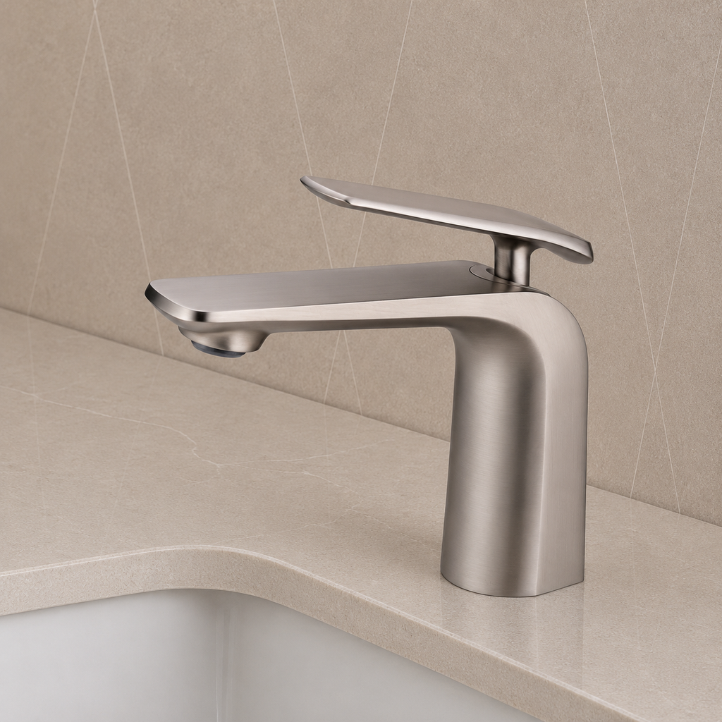 Norico Esperia Series Short Basin Mixer Brushed Nickel