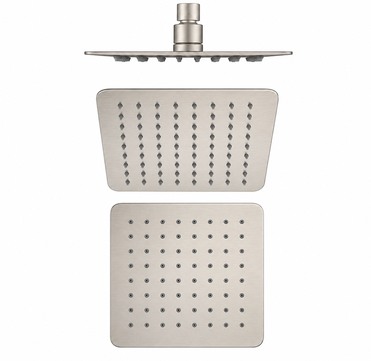 Slim Square Rainfall Shower Head 250mm Brushed Nickel