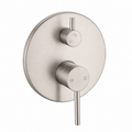 LUCID PIN Series Shower/Bath Wall Mixer with Diverter Round Brushed Nickel