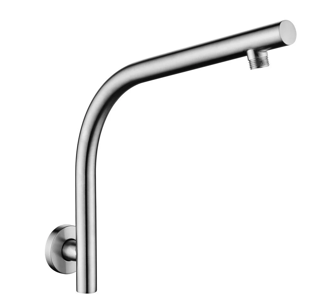 Shower Round Wall Mounted Arm Gooseneck Stainless Steel Brushed Nickel