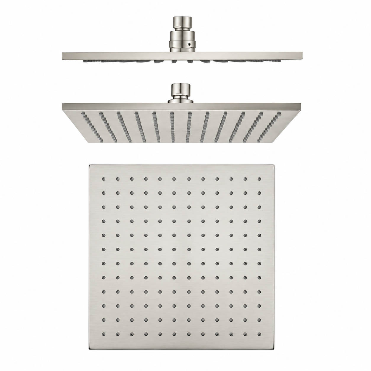 Square Rainfall Shower Head 250mm Brass Brushed Nickel