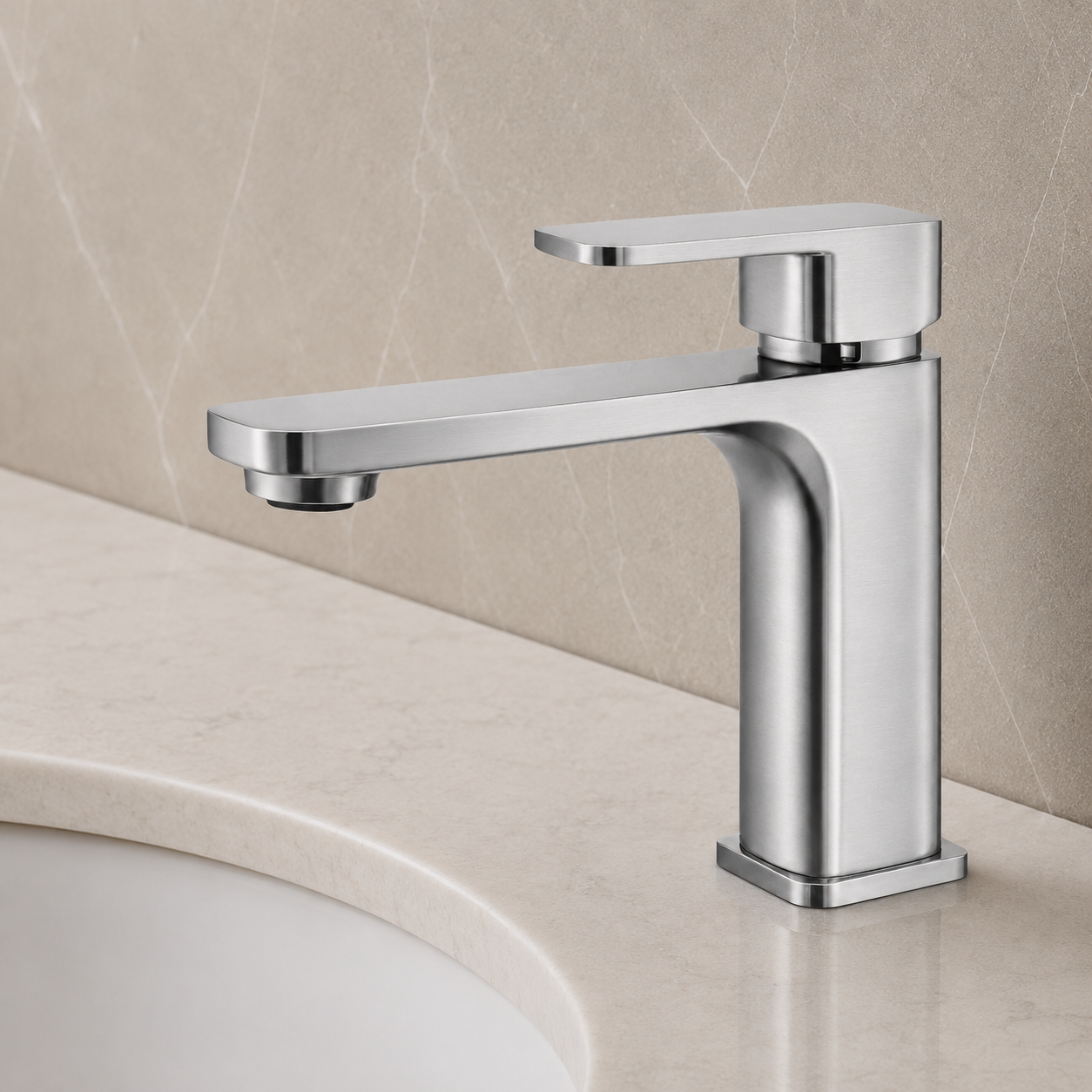IVANO Series Short Basin Mixer Brushed Nickel