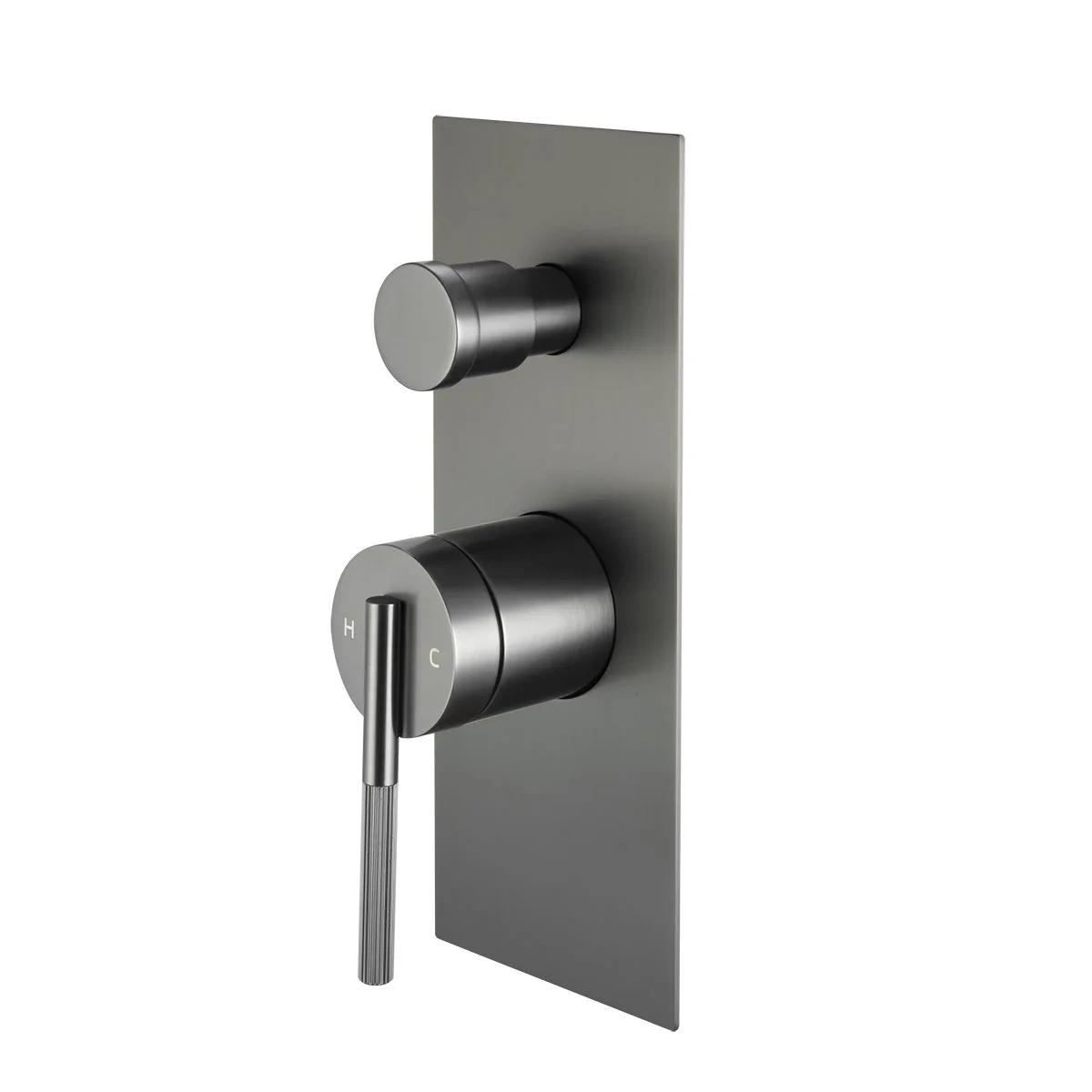 CADDENCE  Series Shower/Bath Wall Mixer with Diverter Brushed Gun Metal Grey