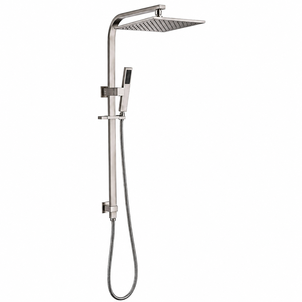 Shower Station (Shower Set) Top Water Inlet 250 Square Brushed Nickel
