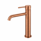 LUCID PIN Series Round Tall Basin Mixer Brushed Copper