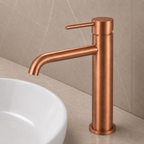 LUCID PIN Series Round Tall Basin Mixer Brushed Copper
