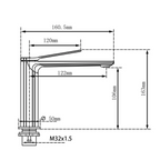 RUSHY Series Short Basin Mixer Brushed Gun Metal Grey