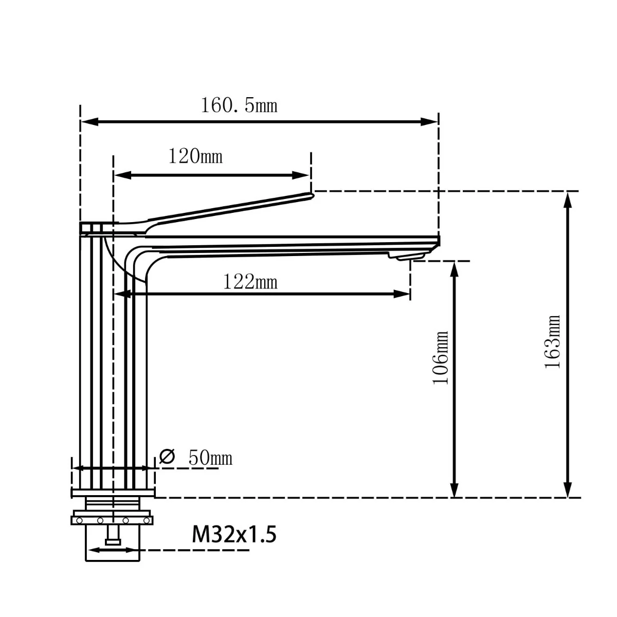 RUSHY Series Short Basin Mixer Brushed Gun Metal Grey
