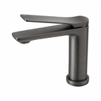 RUSHY Series Short Basin Mixer Brushed Gun Metal Grey