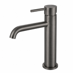 LUCID PIN Series Round Tall Basin Mixer Brushed Gun Metal Grey