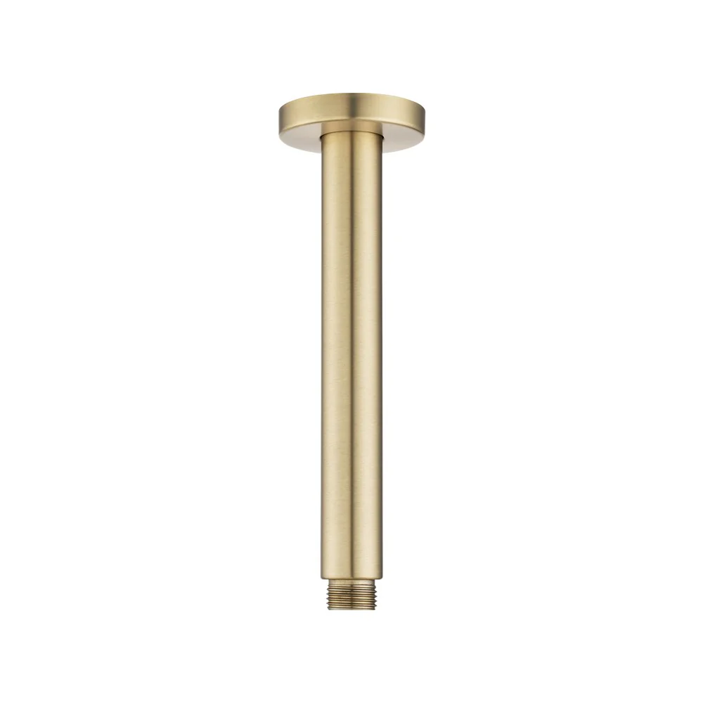 Shower Ceiling Arm 200mm Round Stainless Steel Brushed Brass
