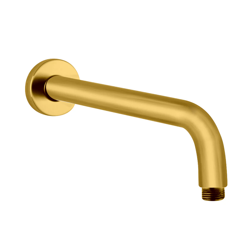 Shower Arm 400mm Round Stainless Steel Wall Mounted Brushed Yellow Gold