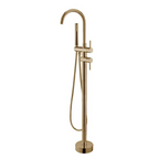 Freestanding Mixer With Diverter & Handheld Shower Round Brushed Brass