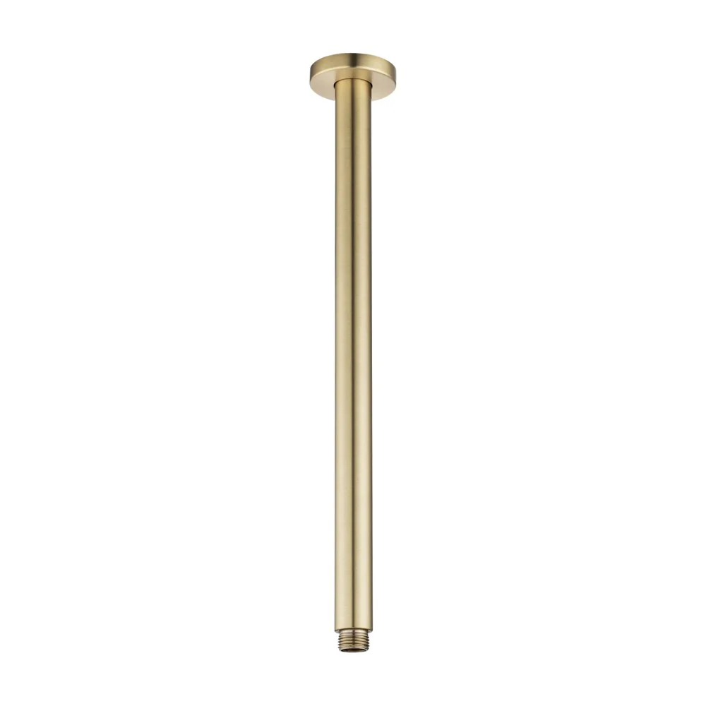 Shower Ceiling Arm 400mm Round Stainless Steel Light Brushed Brass