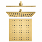 Square Rainfall Shower Head 250mm Brass Brushed Yellow Gold