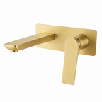 RUSHY Series Wall Basin/Bathtub Mixer with Spout Brushed Yellow Gold