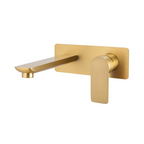 VOG Series Wall Basin/Bathtub Mixer with Spout Brushed Brass