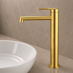 CADDENCE Series Tall Basin Mixer Brushed Yellow Gold