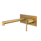 CADDENCE Series Wall Basin/Bathtub Mixer with Spout Brushed Yellow Gold