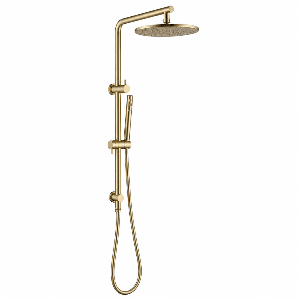 Shower Station (Shower Set) Top Water Inlet 250 Round Brushed Yellow Gold