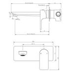VOG Series Wall Basin/Bathtub Mixer with Spout Chrome