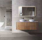 Bristol 900mm Fluted Matt White Curved Wall hung Vanity