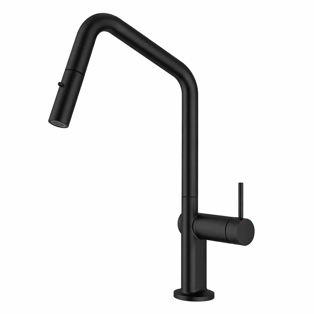 NAVONA Series Kitchen / Laundry Carysil Angle Pull Mixer Tap Matte Black
