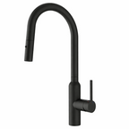 NAVONA Series Kitchen / Laundry Carysil Round Pull Mixer Tap Matte Black