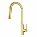 NAVONA Series Kitchen / Laundry Carysil Round Pull Mixer Tap Brushed Yellow Gold