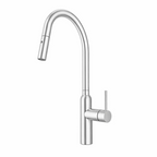 NAVONA Series Kitchen / Laundry Carysil Round Pull Mixer Tap Brushed Nickel