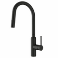 NAVONA Series Kitchen / Laundry Carysil Round Pull Mixer Tap Granite Black