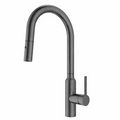 NAVONA Series Kitchen / Laundry Carysil Round Pull Mixer Tap Gun Metal Grey