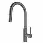 NAVONA Series Kitchen / Laundry Carysil Round Pull Mixer Tap Gun Metal Grey