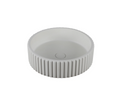 Ceramic Basin 400x400x120mm Carysil Fluted Concrete Above Counter Matte White