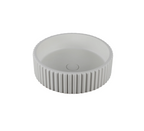 Ceramic Basin 400x400x120mm Carysil Fluted Concrete Above Counter Matte White