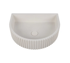 Ceramic Basin Carysil Fluted Arch Concrete Above Counter Matte White