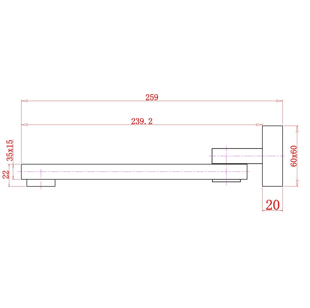 BLAZE Series Basin/Bathtub Wall Spout Chrome