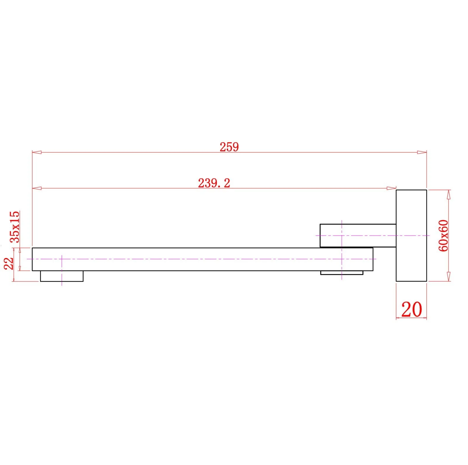 BLAZE Series Basin/Bathtub Wall Spout Chrome