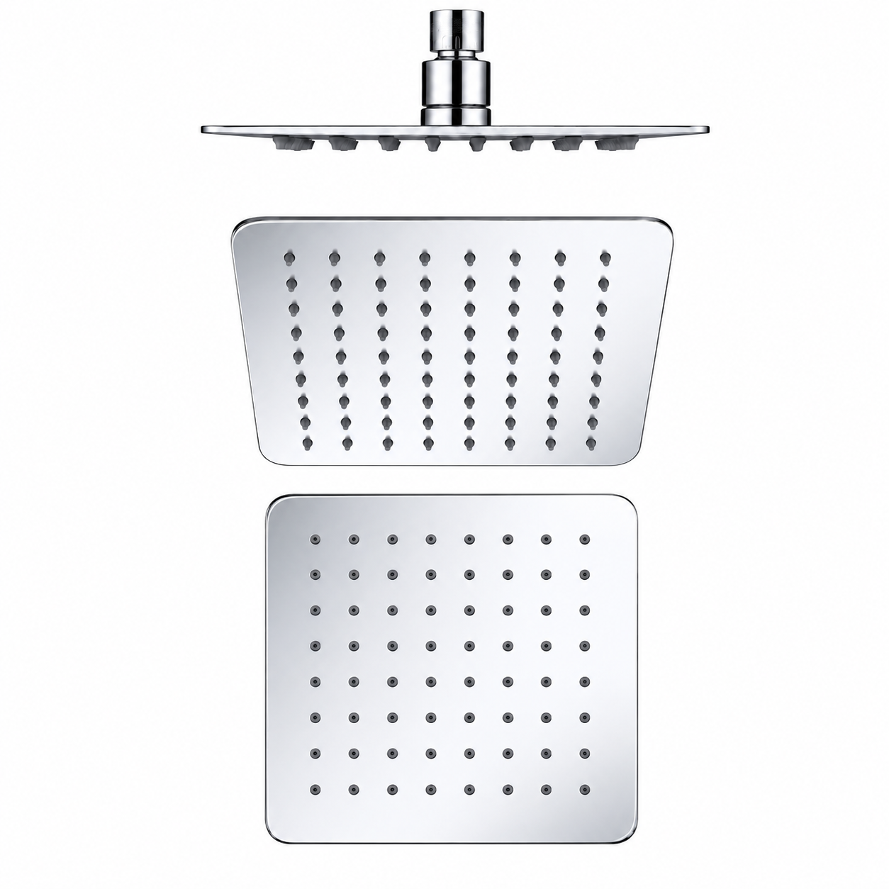 Slim Square Rainfall Shower Head 300mm Brass Chrome