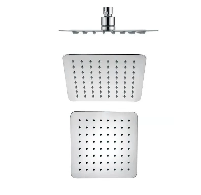Slim Square Rainfall Shower Head 200mm Chrome