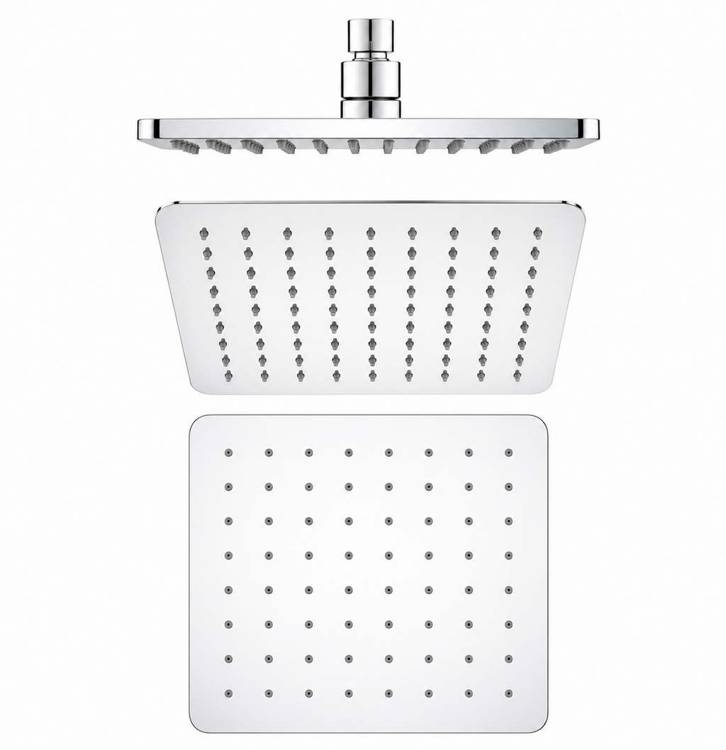 Square Rainfall Shower Head 200mm ABS Chrome