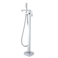 Freestanding Mixer With Diverter & Handheld Shower Square Chrome