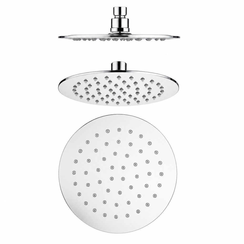 Slim Round Rainfall Shower Head 200mm Chrome