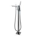 Freestanding Mixer With Diverter & Handheld Shower Round Chrome (Brass)